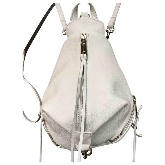 White Leather Backpack - Picture 1 of 6